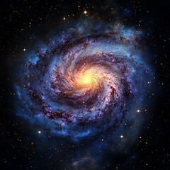 Wall Mural - Bright cosmic galaxy with stars and swirling nebula patterns