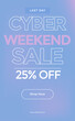© Desig - Cyber weekend sale banner 25% off, Social media sale banner collection, Vector illustration for social media banners, poster