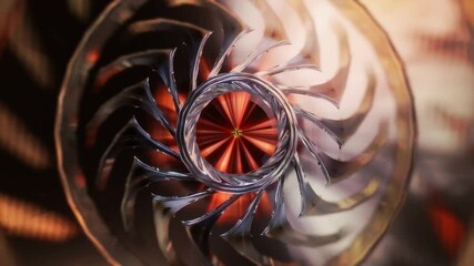 Wall Mural - Abstract background 3D animation shiny glass and metal reflective objects movement rotation play of light.