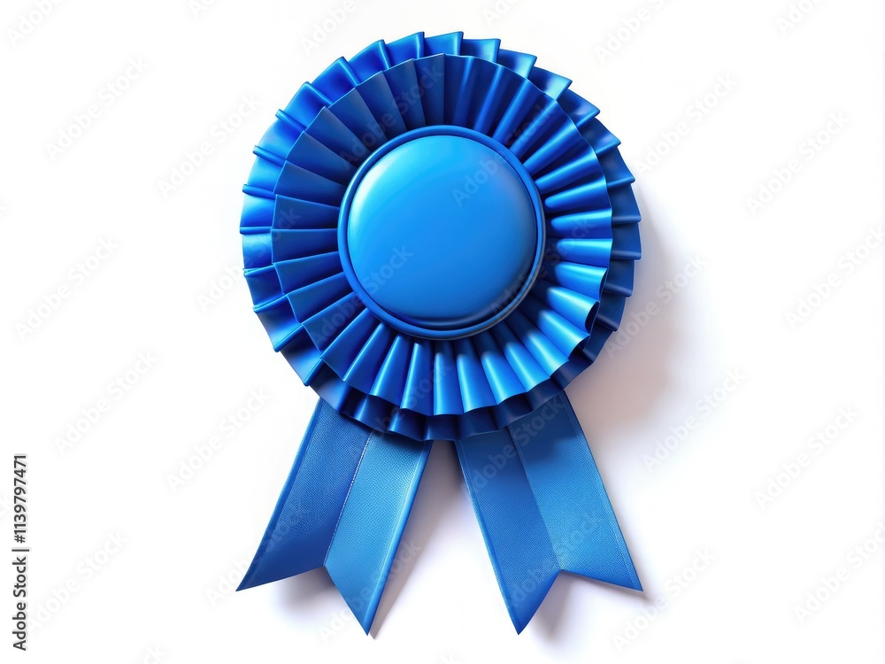 Stunning blue ribbon award 3D illustration featuring product ...