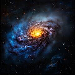 Wall Mural - Cosmic galaxy with clusters of stars and radiant nebulae clouds