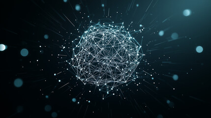 Abstract Sphere of Connection:  A mesmerizing abstract sphere of interconnected lines and dots, symbolizing the power of connection and the intricate web of relationships in our modern world.