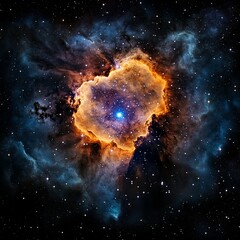 Wall Mural - Deep cosmic galaxy with stars and colorful nebula clouds, infinite