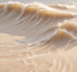 Wall Mural - Soft and gentle waves on a cream-colored surface, subtle, calm
