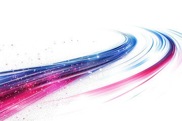 Wall Mural - abstract blue pink light line curve isolated on white or transparent png