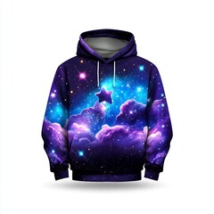 Space galaxy with bright stars and colorful nebulae clouds