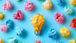 © Clocken - Brilliant Idea Illustration: Colorful Crumpled Paper and Lightbulb