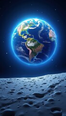 Wall Mural - earth and moon