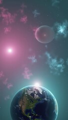 Wall Mural - illustration about outer space, vertical wallpaper