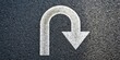© lapeepon - Arrow U-turn sign painted on asphalt road , road, transportation, traffic, symbol, turning, direction, u-turn