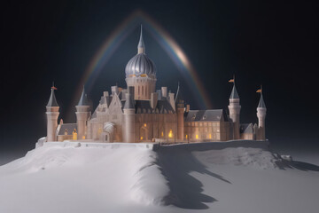 Wall Mural - The majestic Cathedral of Saint Nicholas, illuminated against the night sky, stands as a testament to Russian Orthodox architecture in the heart of Moscow