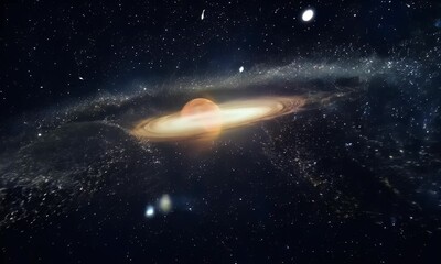 Wall Mural - space journey passing through clusters of stars and celestial phenomena, with shimmering cosmic dust