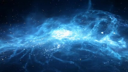 Wall Mural - a blue sky with a lot of stars and a few clouds. the sky is very dark and the stars are very bright