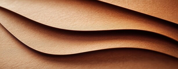 Elegant mockup template showcasing smooth layered brown paper background for creative text placement and design projects mockup, mock up, template, empty, for text, place, copyspace, copy space