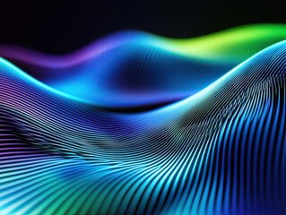 Wall Mural - A colorful wave pattern with a blue background