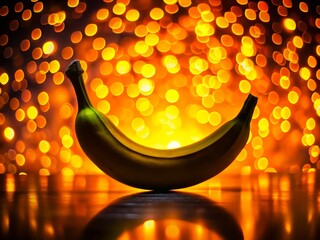 Wall Mural - Banana Silhouette Photography: Dark Fruit, Dramatic Lighting, Pattern 10