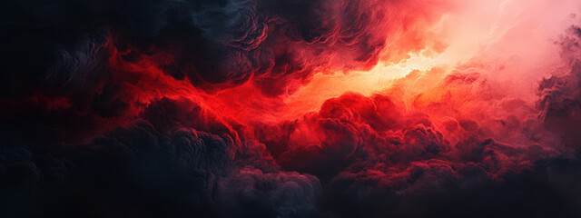 Wall Mural - a red and black sky with a red sun in the middle