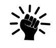 © M MUSHTHOFA MAHFUD - clenched fist illustration - symbol of victory, strength, power and solidarity flat vector icon for apps and websites isolated white background