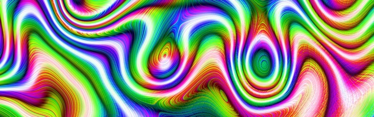 Poster - Vibrant and Colorful Abstract Swirls in Beautifully Psychedelic Colors and Patterns