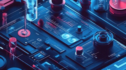 Wall Mural - futuristic technology abstract science laboratory interface