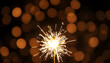 © Frame Pure - Beautiful Christmas sparkler on dark background with blurred lights isolated . Shades of white., png
