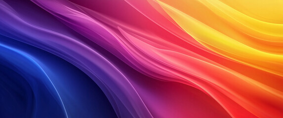 Wall Mural - vibrant abstract wavy background with smooth colorful gradients of blue pink and yellow