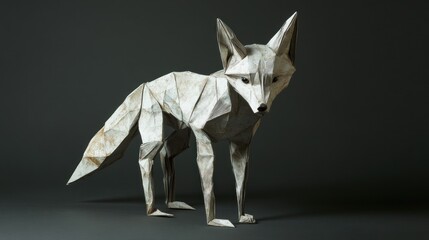 Leinwandbilder - A detailed origami fox sculpture showcasing artistic craftsmanship and design.
