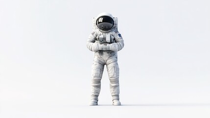 Poster - A solitary astronaut stands in a neutral setting, symbolizing exploration and discovery.