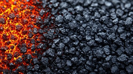 Canvas Print - Molten Rock Texture Glowing Lava and Dark Cinder Contrast