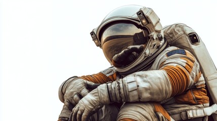 Poster - An astronaut sitting contemplatively on a barren landscape, reflecting on space exploration.