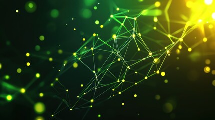 Leinwandbilder - Abstract digital network with glowing points and lines, symbolizing connectivity and data flow.