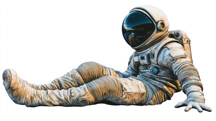 Poster - An astronaut sitting on the ground, showcasing space exploration themes.