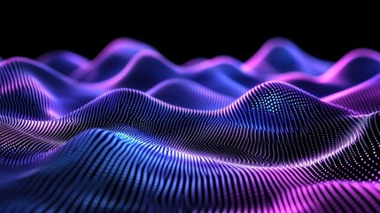 Leinwandbilder - Abstract representation of waves in vibrant colors, showcasing digital aesthetics and depth.