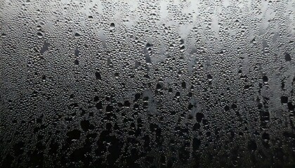 Wall Mural - closeup view capturing the intricate condensation of fog on a window glass surface, showcasing the d