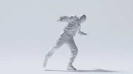 Leinwandbilder - A minimalist figure in a dynamic pose, symbolizing motion and creativity.