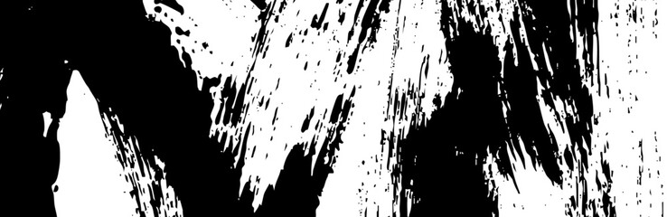 Wall Mural - abstract background with brush strokes and rough paint lines. geometric black and white pattern with