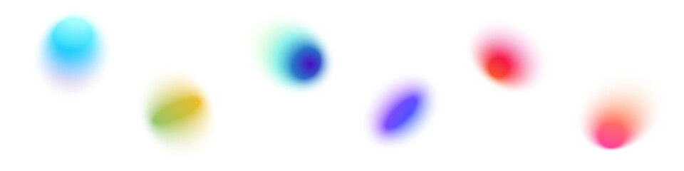 Wall Mural - y2k gradient shapes with blue blur colors. abstract, fluid color. flat vector illustration isolated 