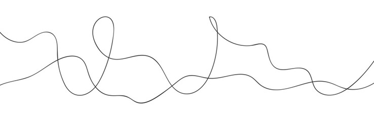 Wall Mural - seamless wavy line pattern with curvy abstract squiggles in a psychedelic wiggle design. flat vector