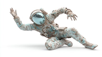 Leinwandbilder - An astronaut figure in a dynamic pose, conveying movement and exploration.