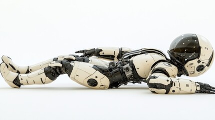Poster - A humanoid robot in a prone position, showcasing advanced design and technology.