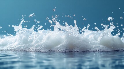 dynamic water splash against a serene blue background showcasing vivid textures and refreshing movem