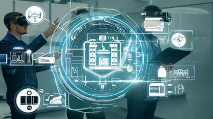 Aufkleber - Innovative training using virtual reality at a technology facility with focused participants