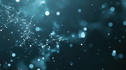 Aufkleber - Abstract representation of interconnected nodes and particles in a digital space.