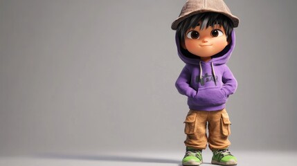Poster - A cheerful animated character in casual attire, exuding a friendly vibe.