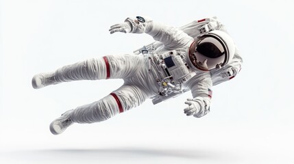Poster - An astronaut in a spacesuit floating in a neutral background.