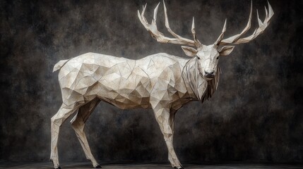 Poster - A geometric representation of a stag, showcasing artistic design and craftsmanship.