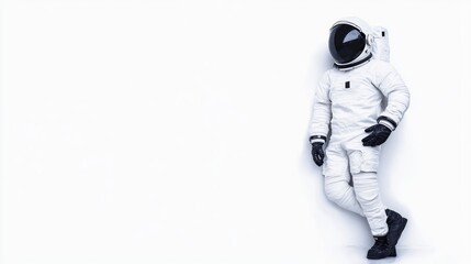 Poster - An astronaut in a white suit stands against a plain background, symbolizing space exploration.