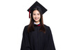 © RedcupStudio - Successful graduation from university. Smiling beautiful Asian girl university or college graduated isolated on white background.