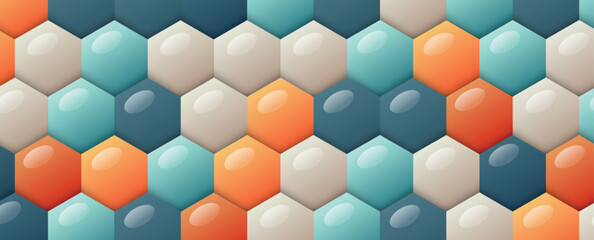 Aufkleber - Abstract technology color hexagon vector background