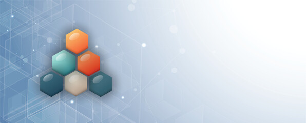 Aufkleber - Abstract technology color hexagon vector background